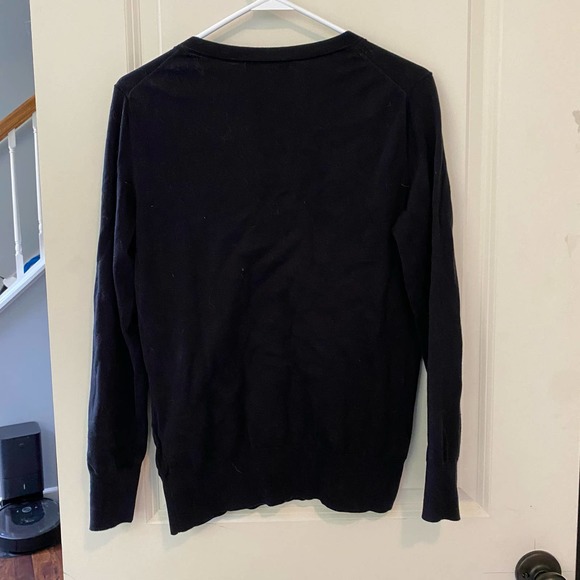 Banana Republic Stretch Cotton Black V Neck Sweater Size XS - Picture 3 of 3